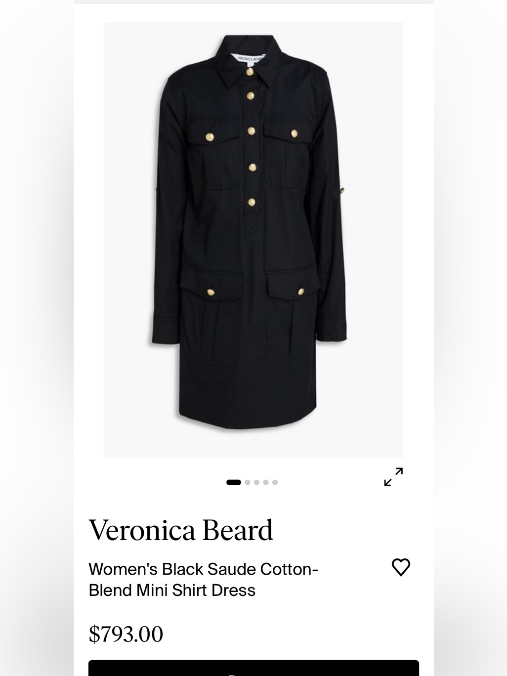 $793 Veronica Beard, The Saude Long Sleeves Shirt Dress!